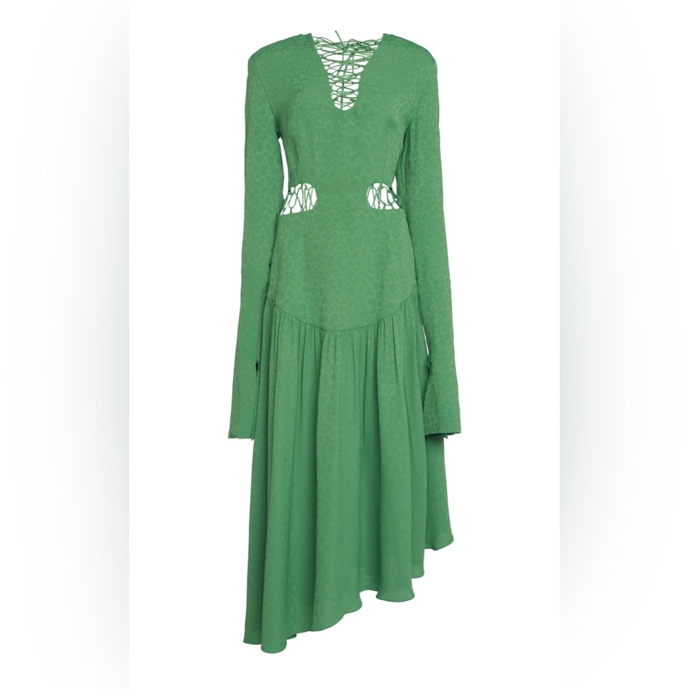 Brand New Never Worn! Lace Up Dress in Green - Picture 7 of 8